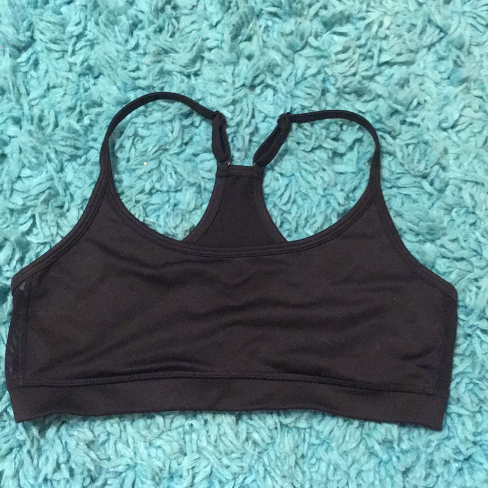 Black aerie racerback sports bra with mesh sides